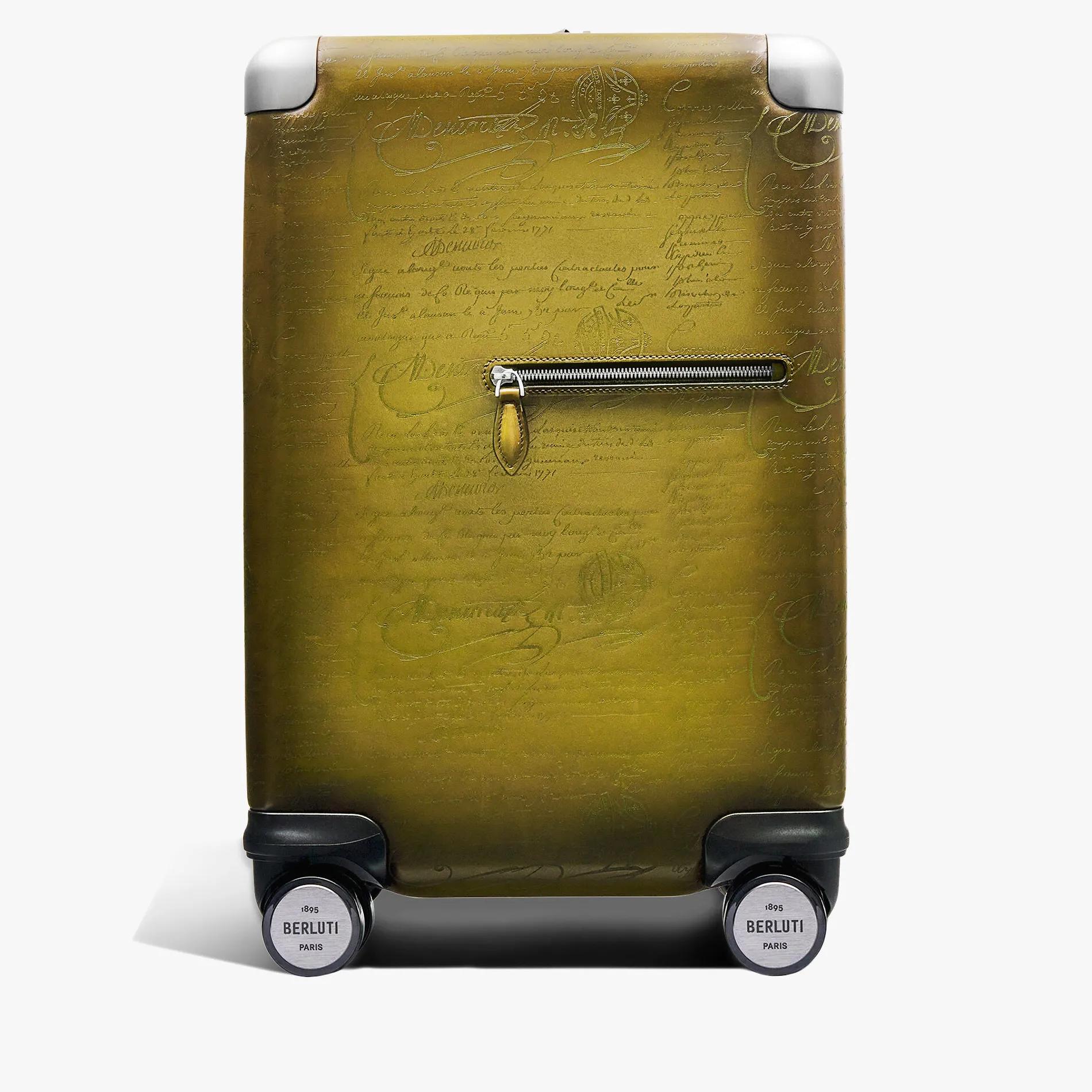 Berluti Bagage Roulant Formula1005 En Cuir Scritto | Sacs De Voyage