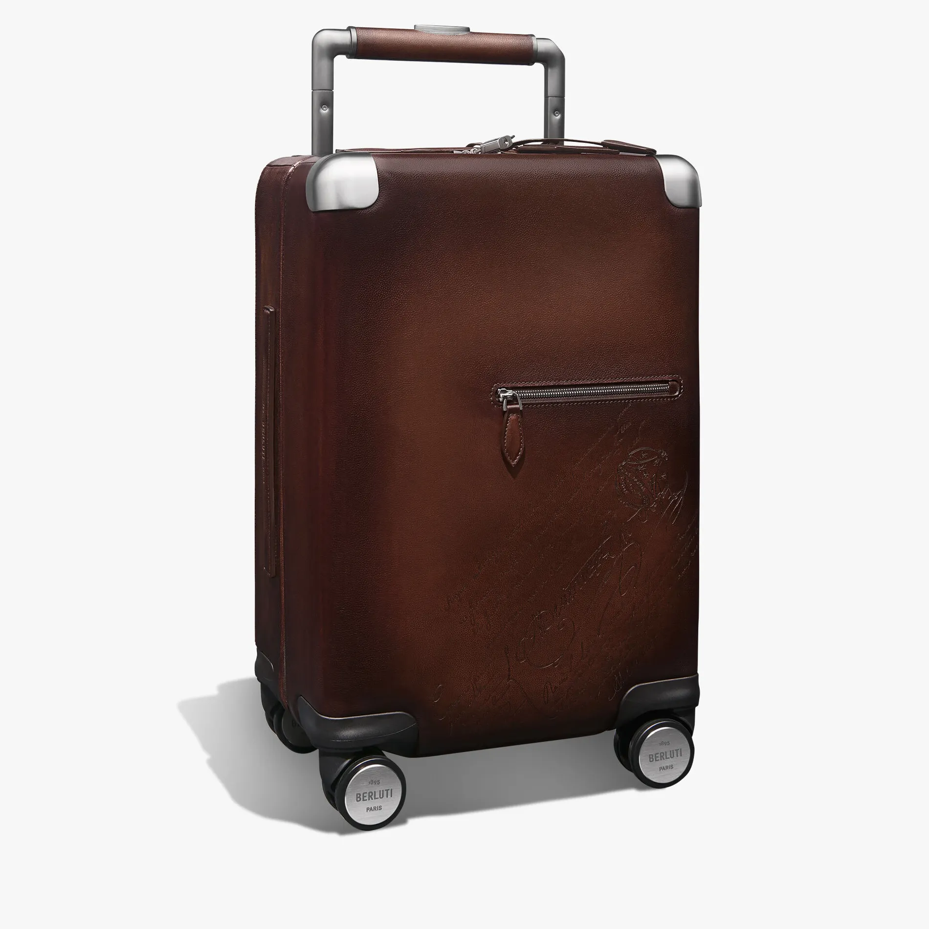 Berluti Bagage Roulant Formula1005 En Cuir Scritto | Sacs De Voyage