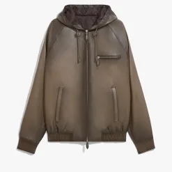 Berluti Blouson &agrave; Capuche 1 Jour en Cuir Patin&eacute; | Cuir