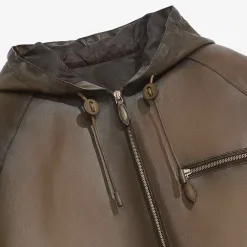 Berluti Blouson &agrave; Capuche 1 Jour en Cuir Patin&eacute; | Cuir