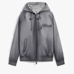 Berluti Blouson &agrave; Capuche En Cuir Patin&eacute; | Cuir