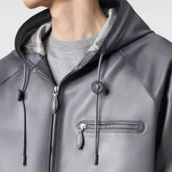 Berluti Blouson &agrave; Capuche En Cuir Patin&eacute; | Cuir