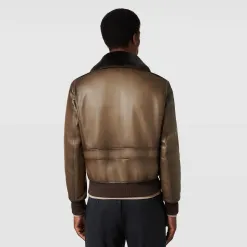 Berluti Blouson Aviateur en Cuir Patin&eacute; | Cuir