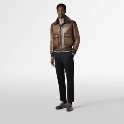 Berluti Blouson Aviateur en Cuir Patin&eacute; | Cuir