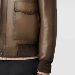 Berluti Blouson Aviateur en Cuir Patin&eacute; | Cuir