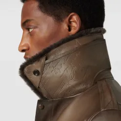 Berluti Blouson Aviateur en Cuir Patin&eacute; | Cuir