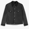 Berluti Blouson Emboss&eacute; en Cuir avec Int&eacute;rieur Shearling | Cuir