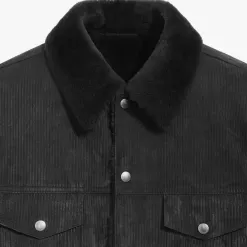 Berluti Blouson Emboss&eacute; en Cuir avec Int&eacute;rieur Shearling | Cuir