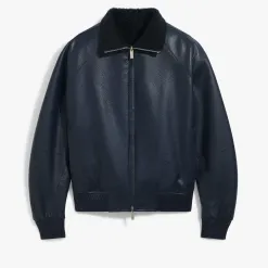Berluti Blouson Reversible en Cuir de Cerf et Shearling | Cuir