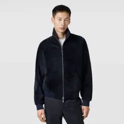 Berluti Blouson Reversible en Cuir de Cerf et Shearling | Cuir