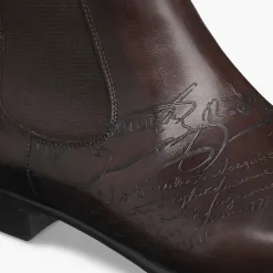 Berluti Bottine Cursive Galet En Cuir Scritto | Bottines