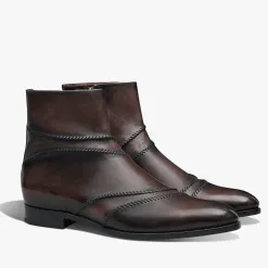 Berluti Bottine Rapi&eacute;c&eacute;-Repris&eacute; en cuir Scritto | Bottines