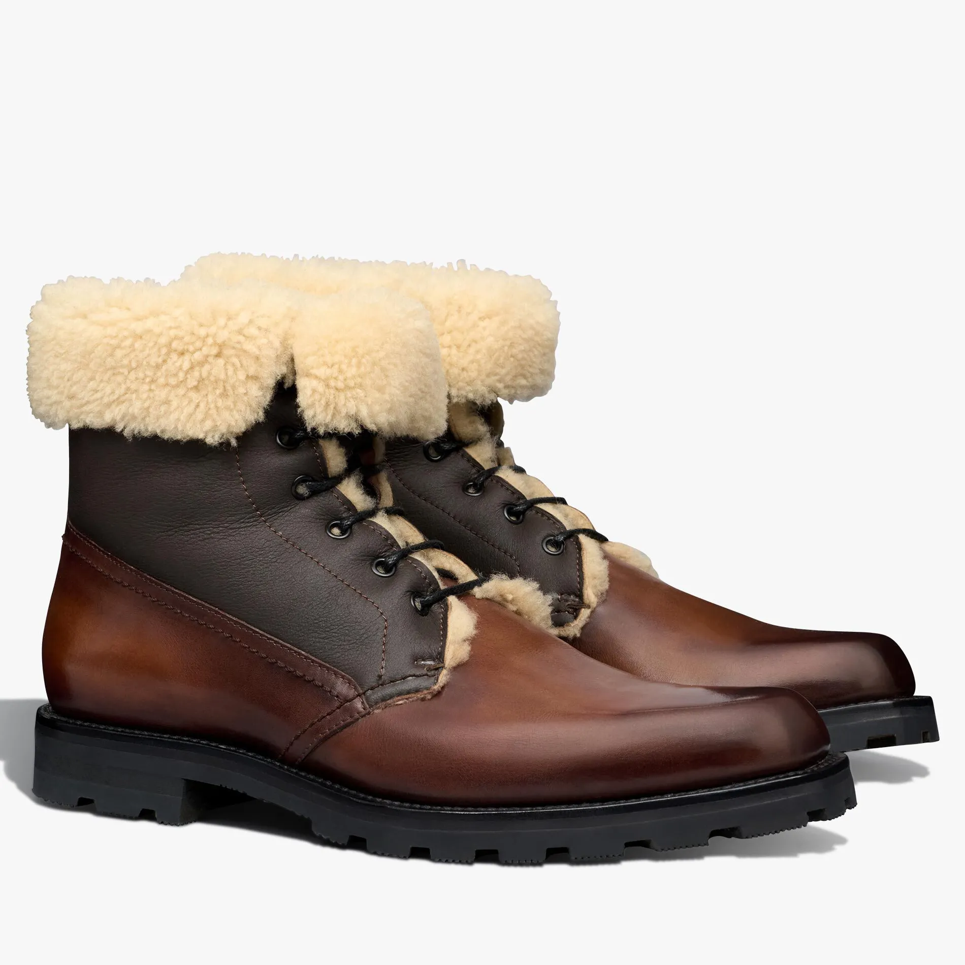 Berluti Bottine Ultima En Cuir Et Shearling | Bottines