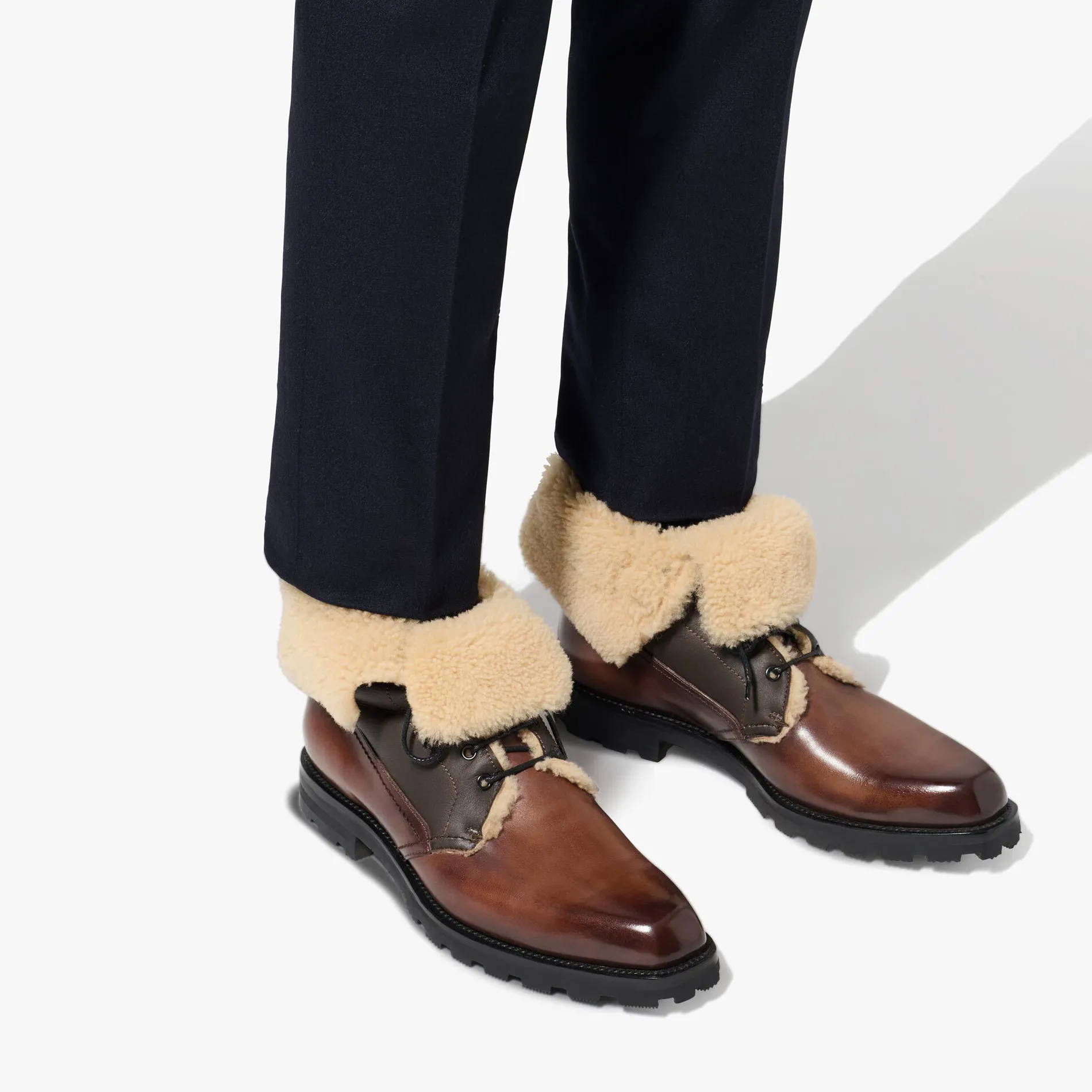 Berluti Bottine Ultima En Cuir Et Shearling | Bottines