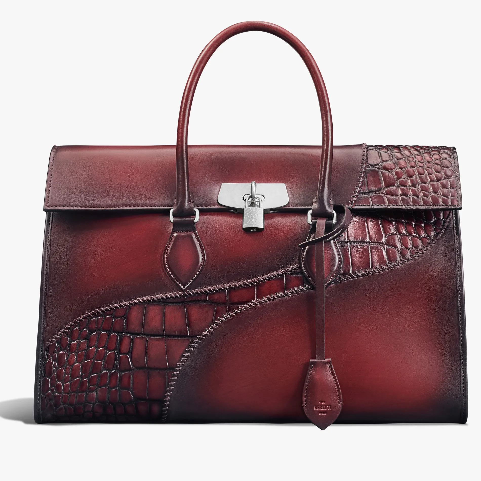 Berluti Cartable E&rsquo;mio en cuir de veau et d'alligator | Cartables