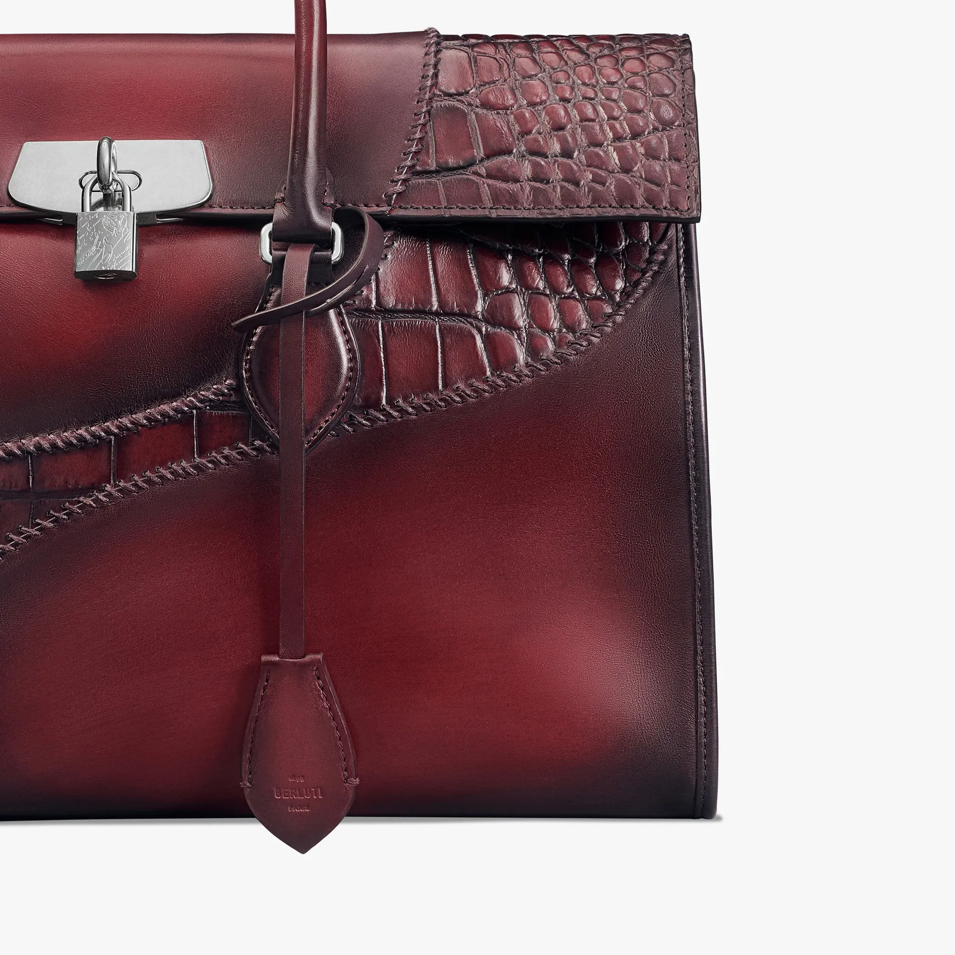 Berluti Cartable E&rsquo;mio en cuir de veau et d'alligator | Cartables