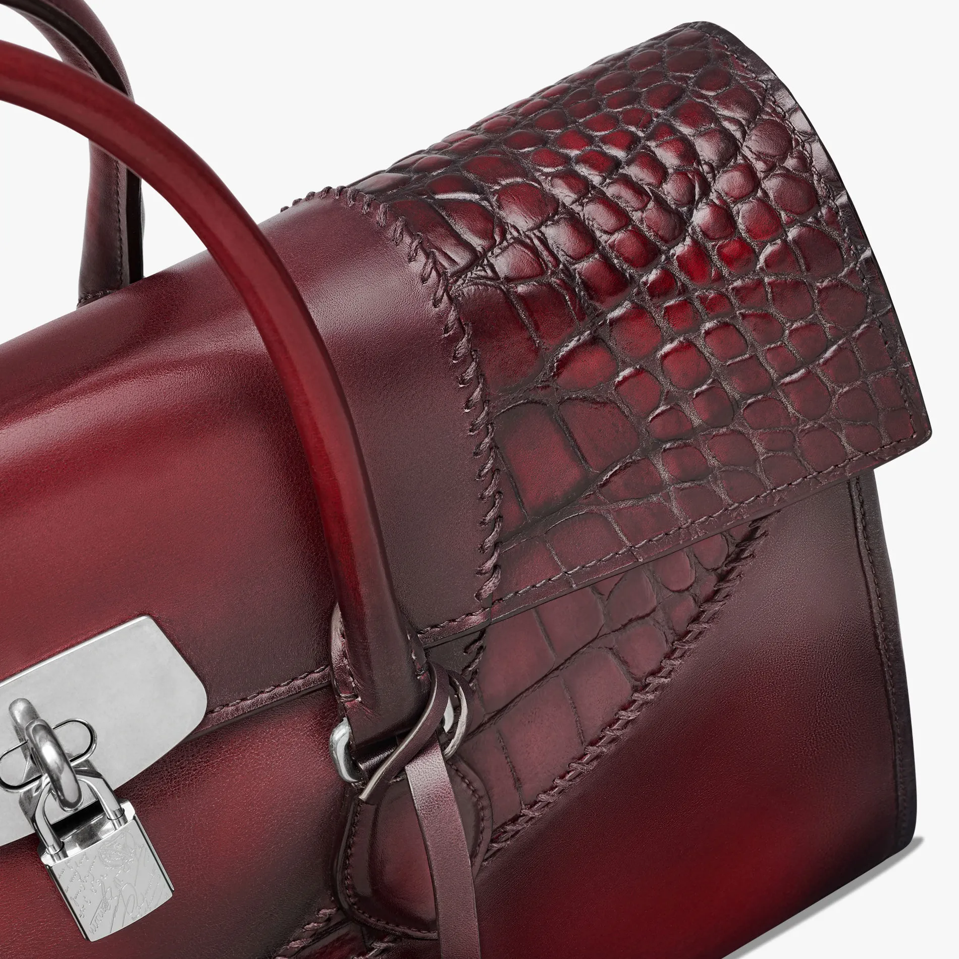 Berluti Cartable E&rsquo;mio en cuir de veau et d'alligator | Cartables