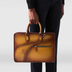 Berluti Cartable Un Jour En Cuir Scritto | Cartables