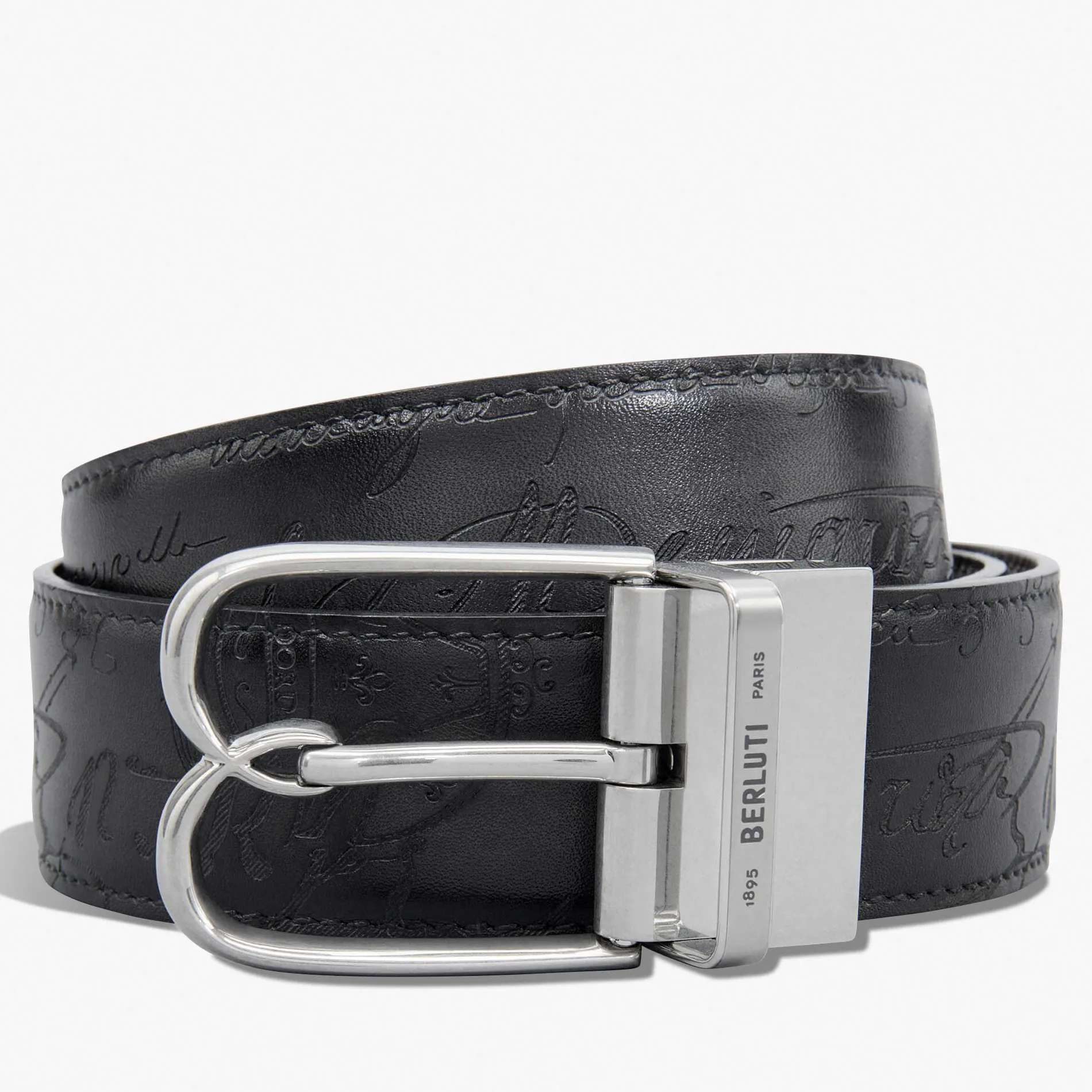 Berluti Ceinture R&eacute;versible B Volute 35Mm En Cuir Scritto | Ceintures