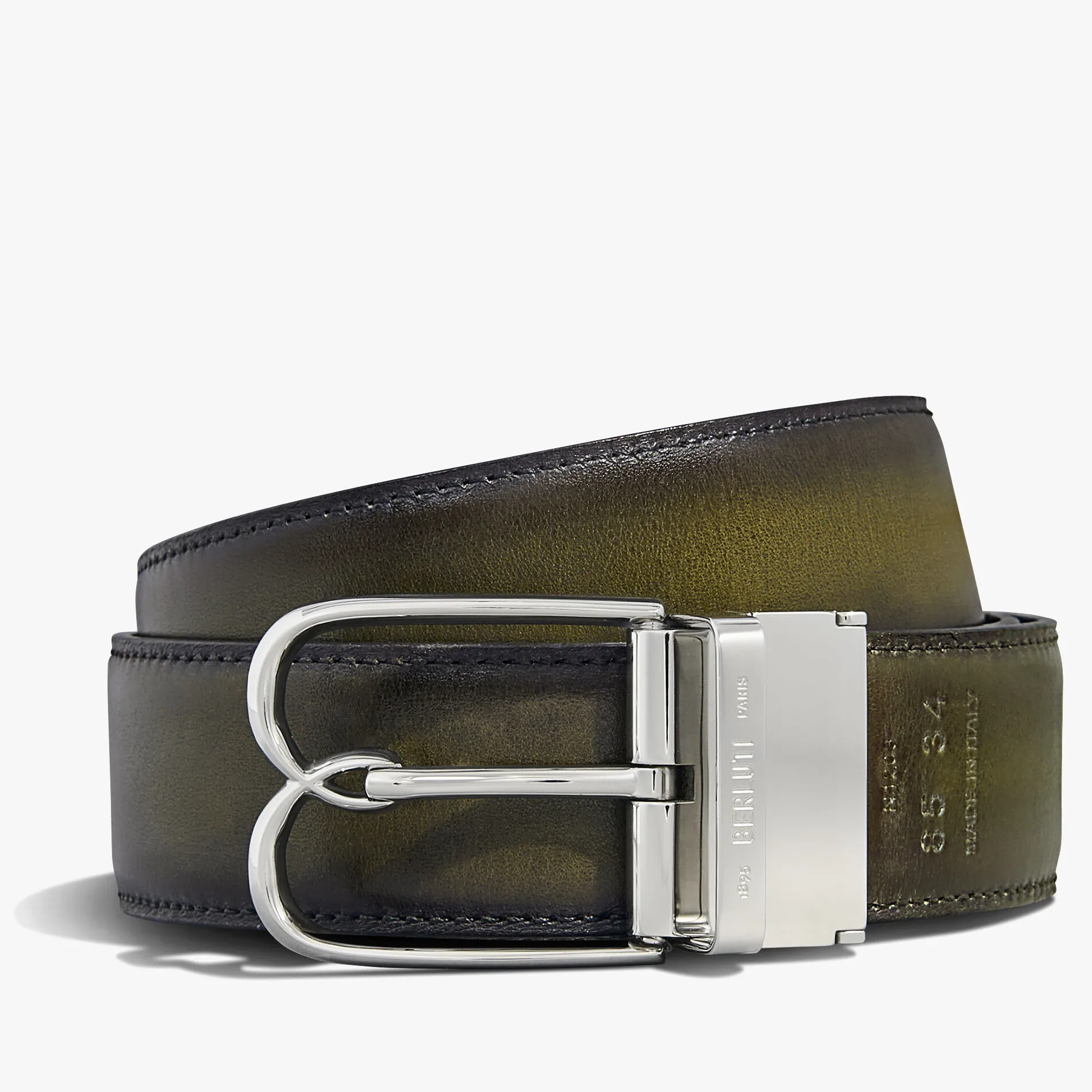 Berluti Ceinture R&eacute;versible B Volute 35Mm En Cuir Scritto | Ceintures
