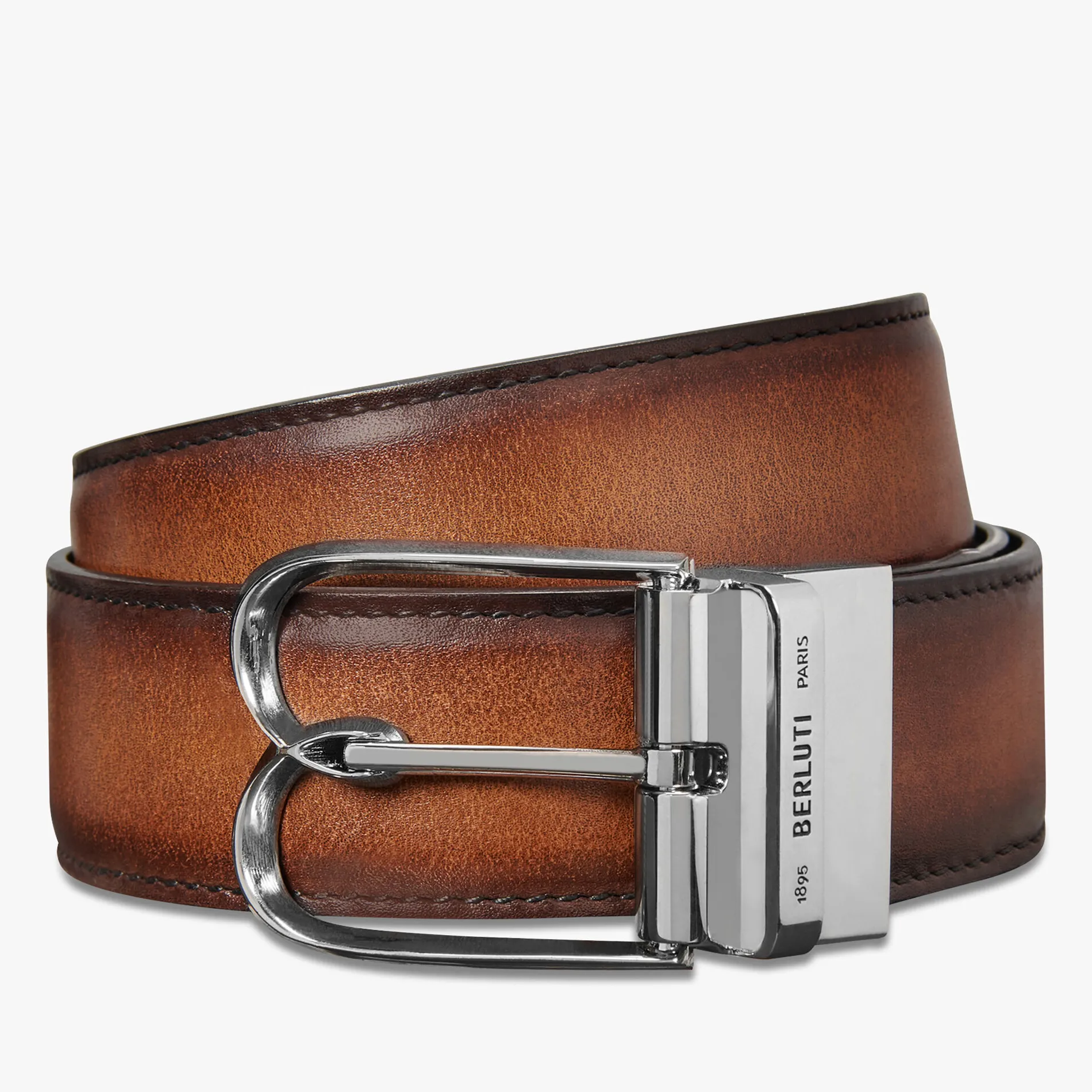 Berluti Ceinture R&eacute;versible B Volute 35 Mm En Cuir Scritto | Ceintures