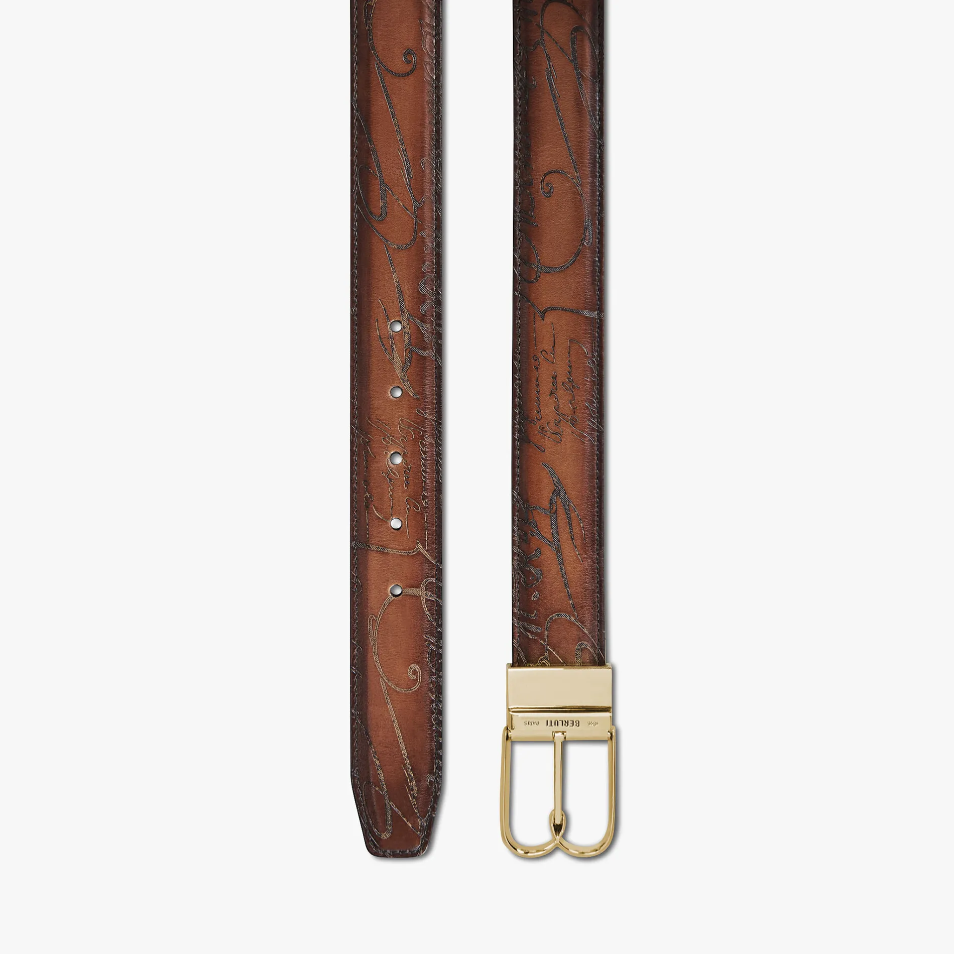 Berluti Ceinture R&eacute;versible B Volute 35Mm En Cuir Scritto | Ceintures