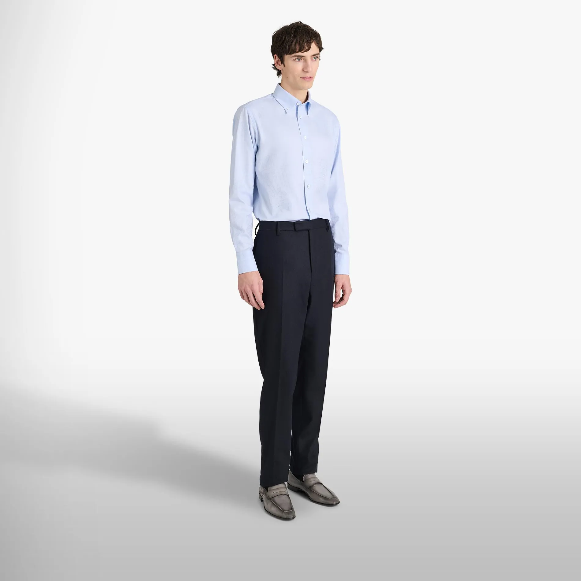 Berluti Chemise &Agrave; Col Boutonn&eacute; En Coton Scritto | Chemises