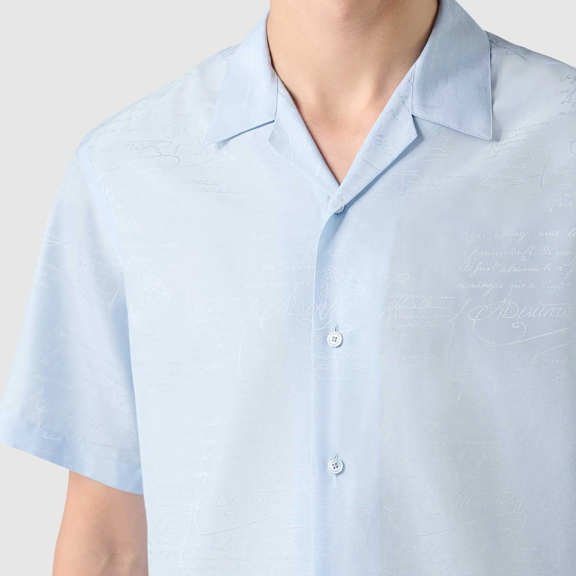 Berluti Chemise &Agrave; Manches Courtes En Coton Et Soie Avec Imprim&eacute; | Chemises
