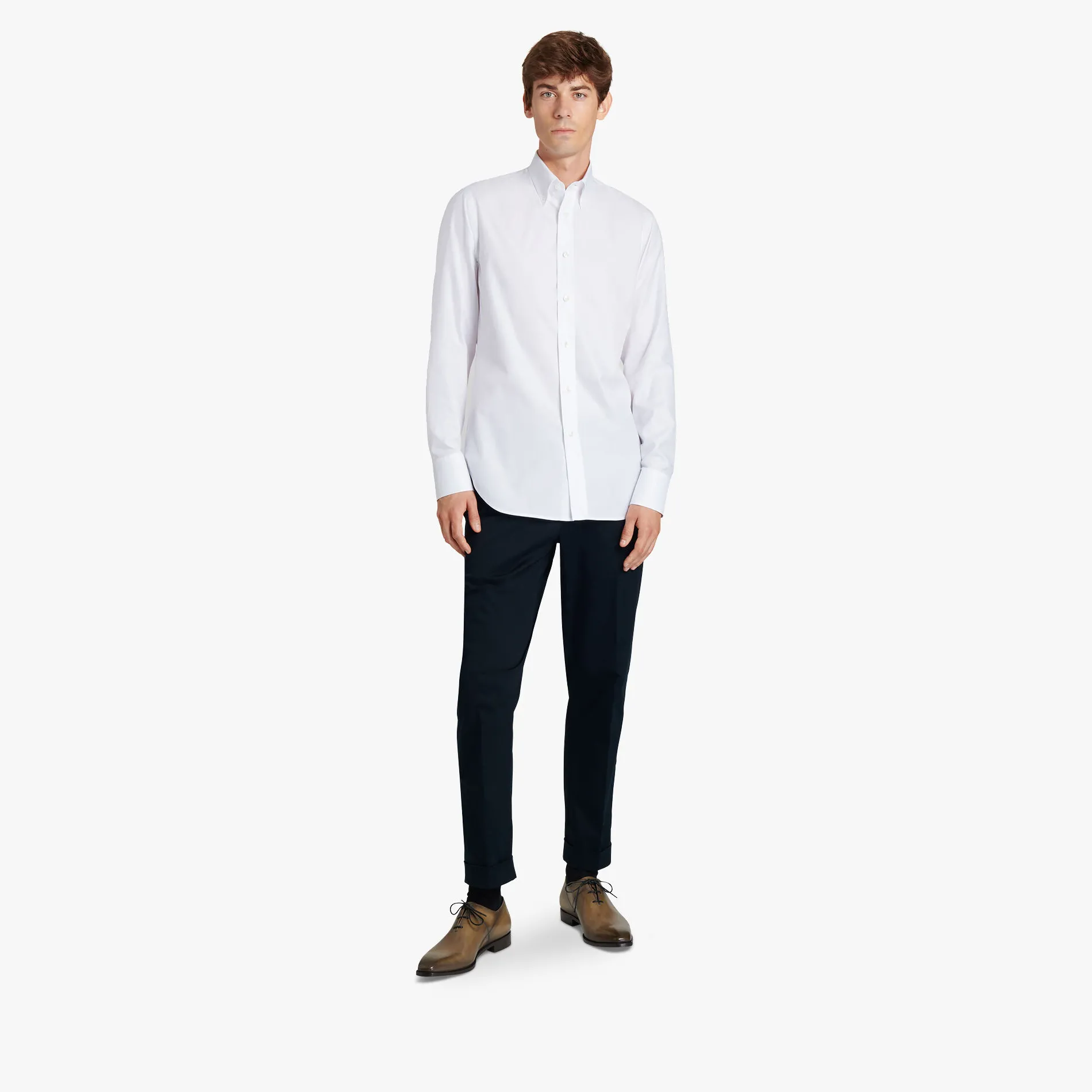 Berluti Chemise Alessandro &Agrave; Col Boutonn&eacute; En Coton Scritto | Chemises