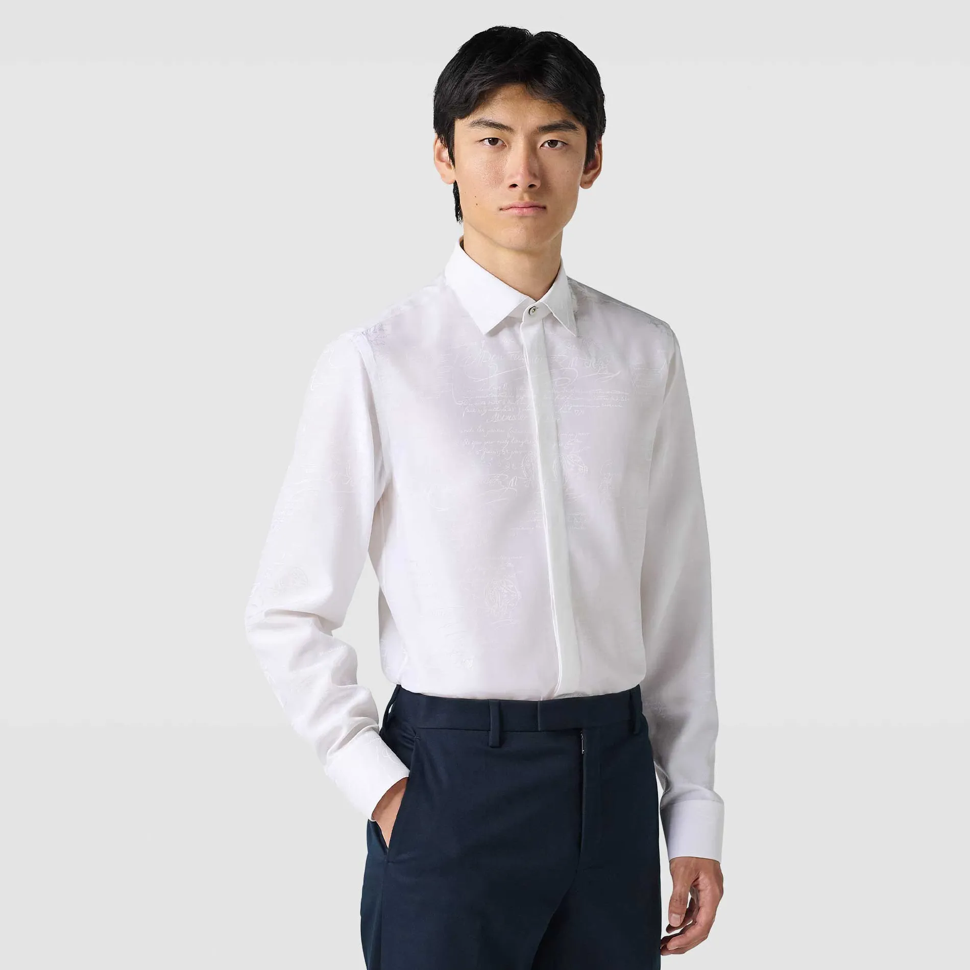 Berluti Chemise Andy En Coton Et Soie Scritto | Chemises