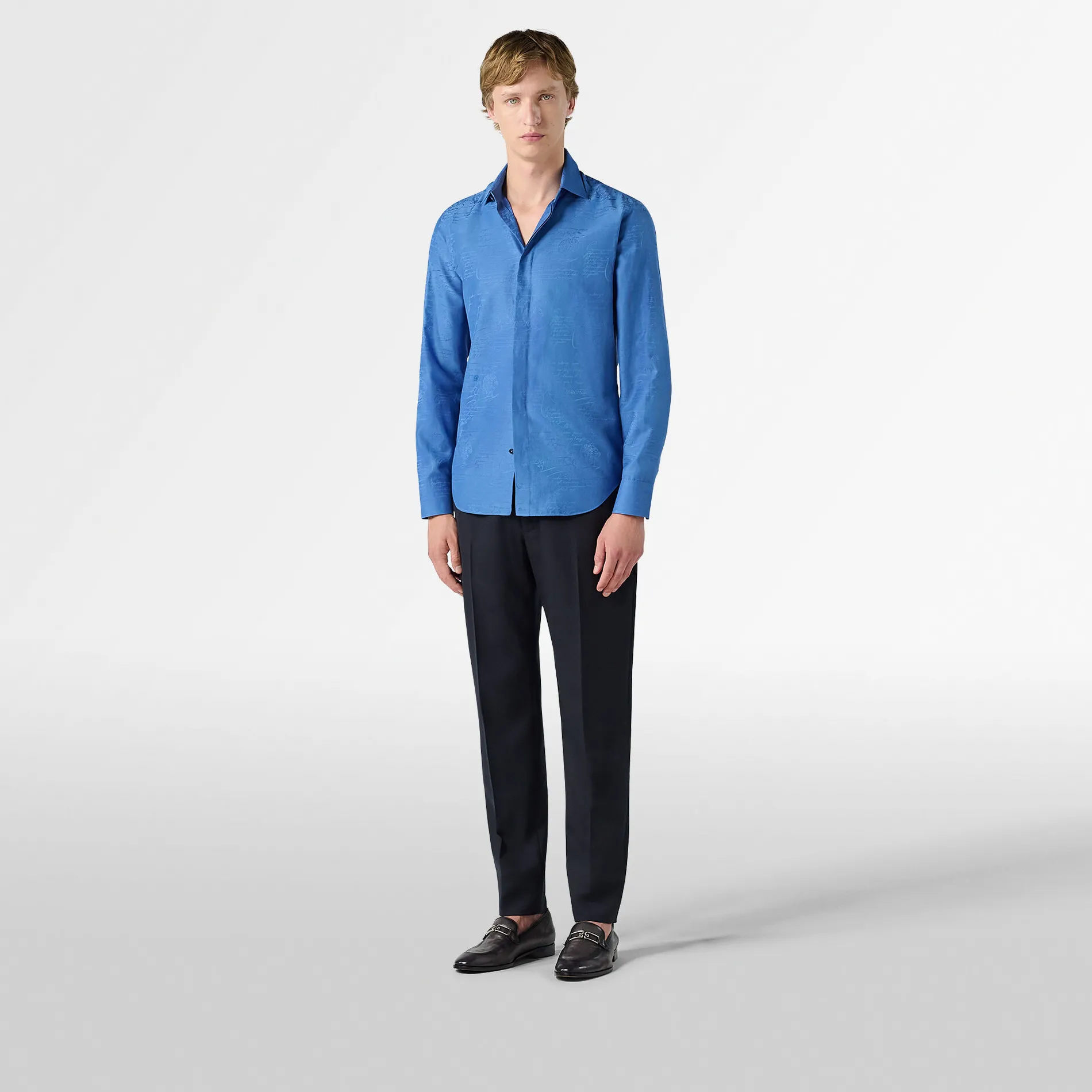 Berluti Chemise Andy en Coton et Soie Scritto | Chemises