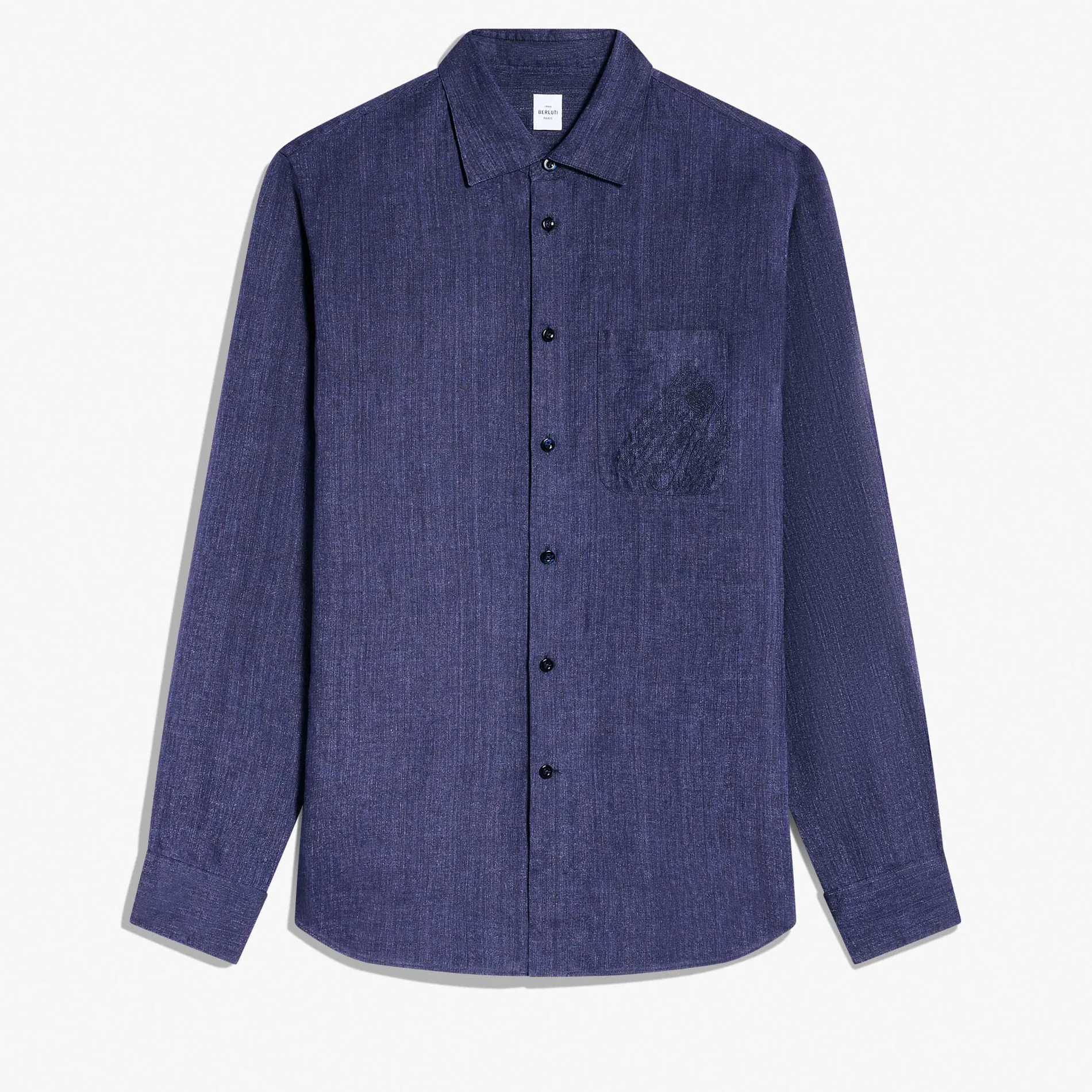 Berluti Chemise En Lin Avec Poche Scritto | Chemises