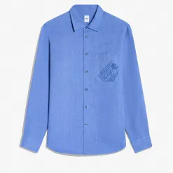 Berluti Chemise En Lin Avec Poche Scritto | Chemises