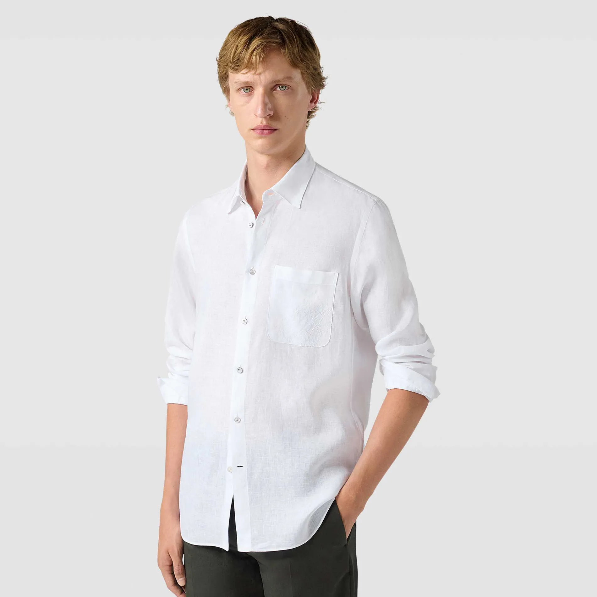 Berluti Chemise En Lin Avec Poche Scritto | Chemises