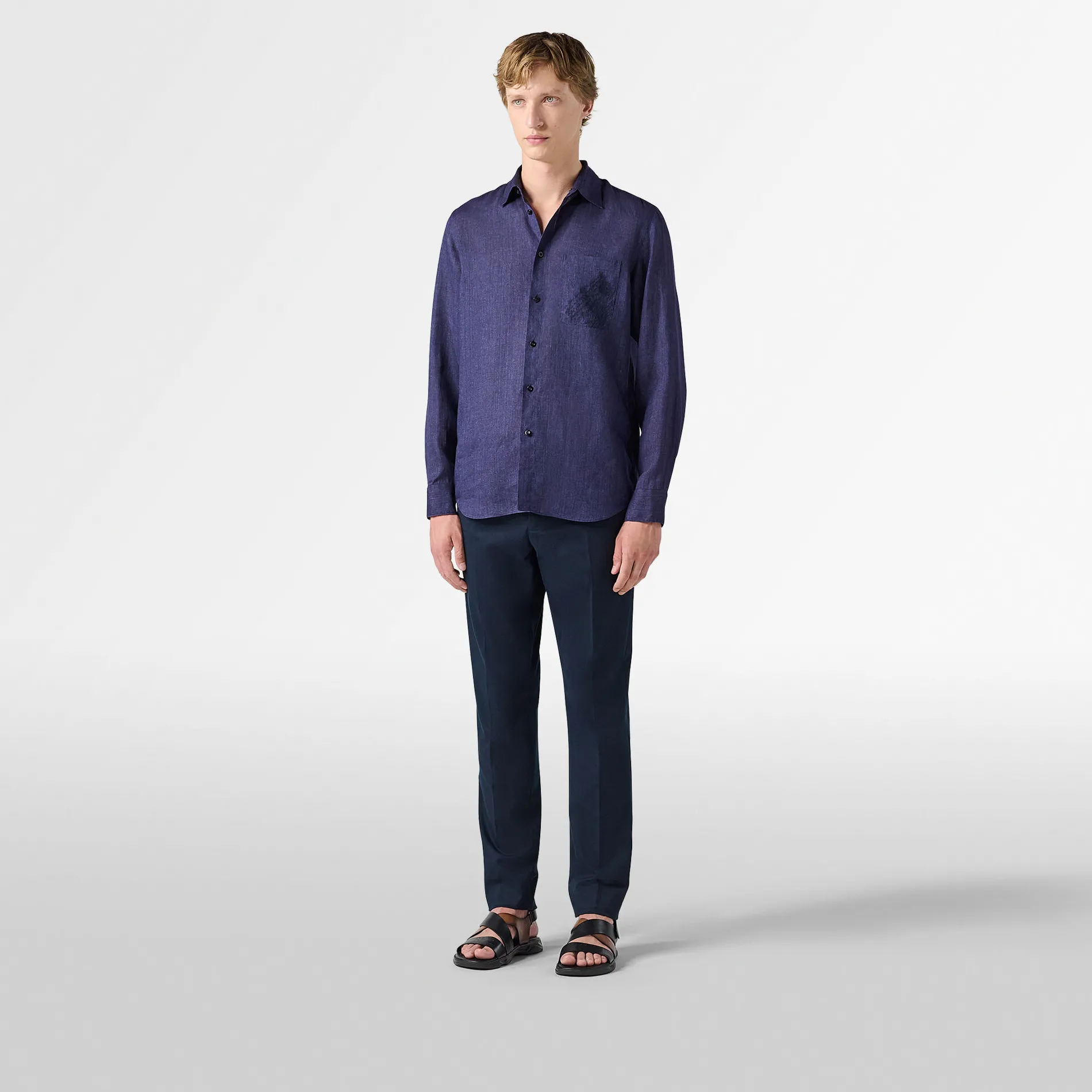 Berluti Chemise En Lin Avec Poche Scritto | Chemises