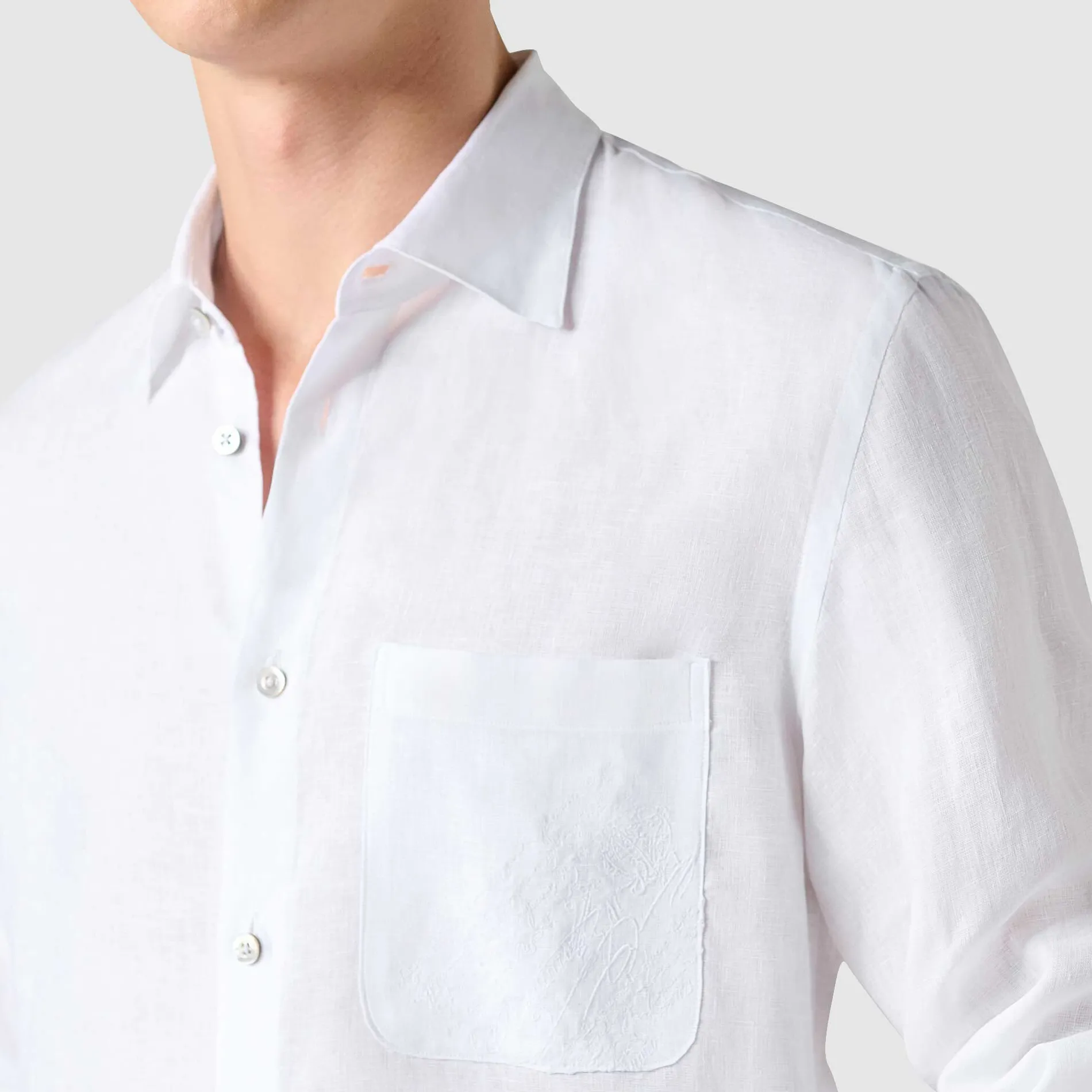 Berluti Chemise En Lin Avec Poche Scritto | Chemises