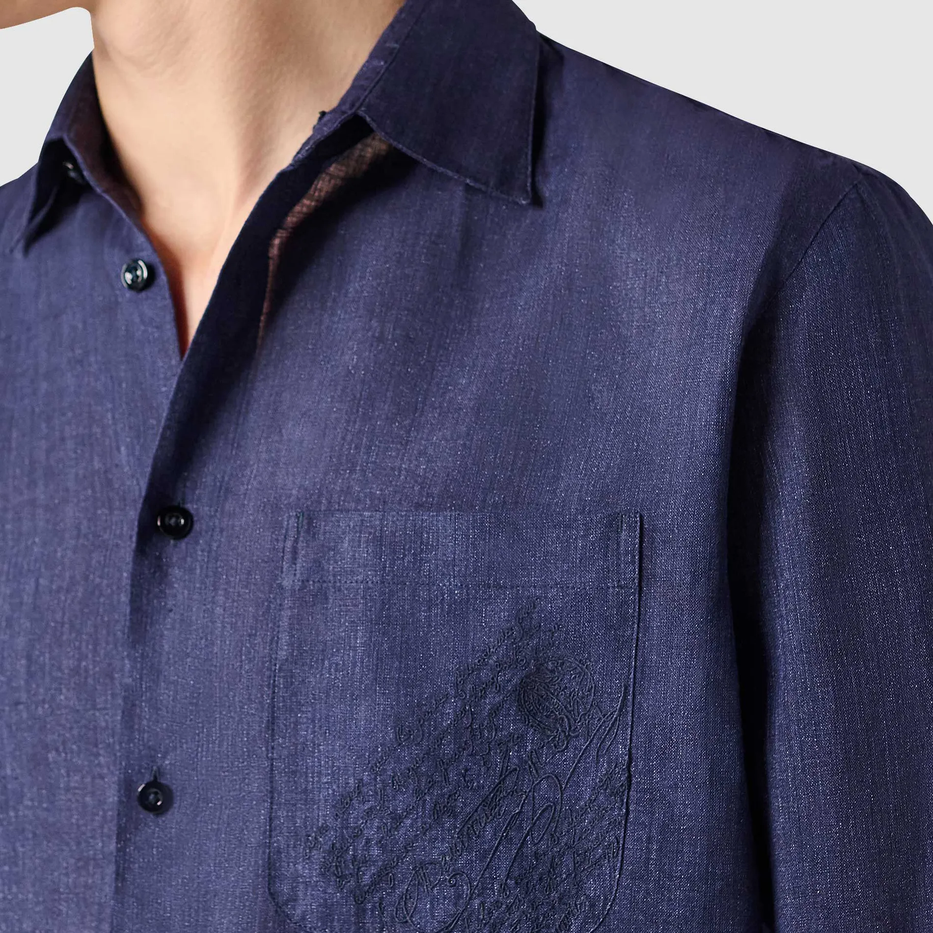 Berluti Chemise En Lin Avec Poche Scritto | Chemises
