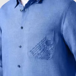 Berluti Chemise En Lin Avec Poche Scritto | Chemises
