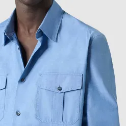 Berluti Chemise Militaire En Chambray De Coton | Chemises