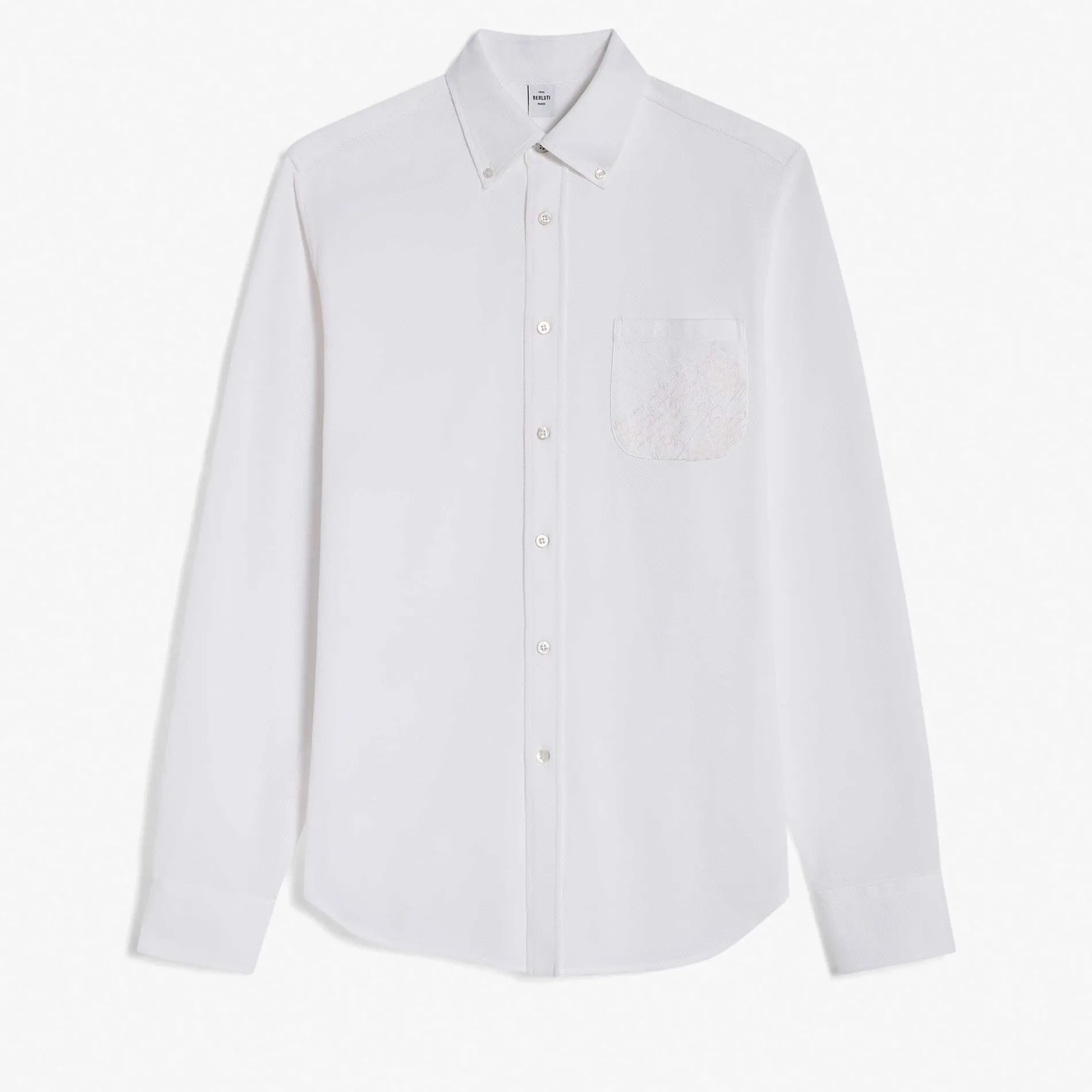 Berluti Chemise Piqu&eacute;e Avec Poche Scritto | Chemises