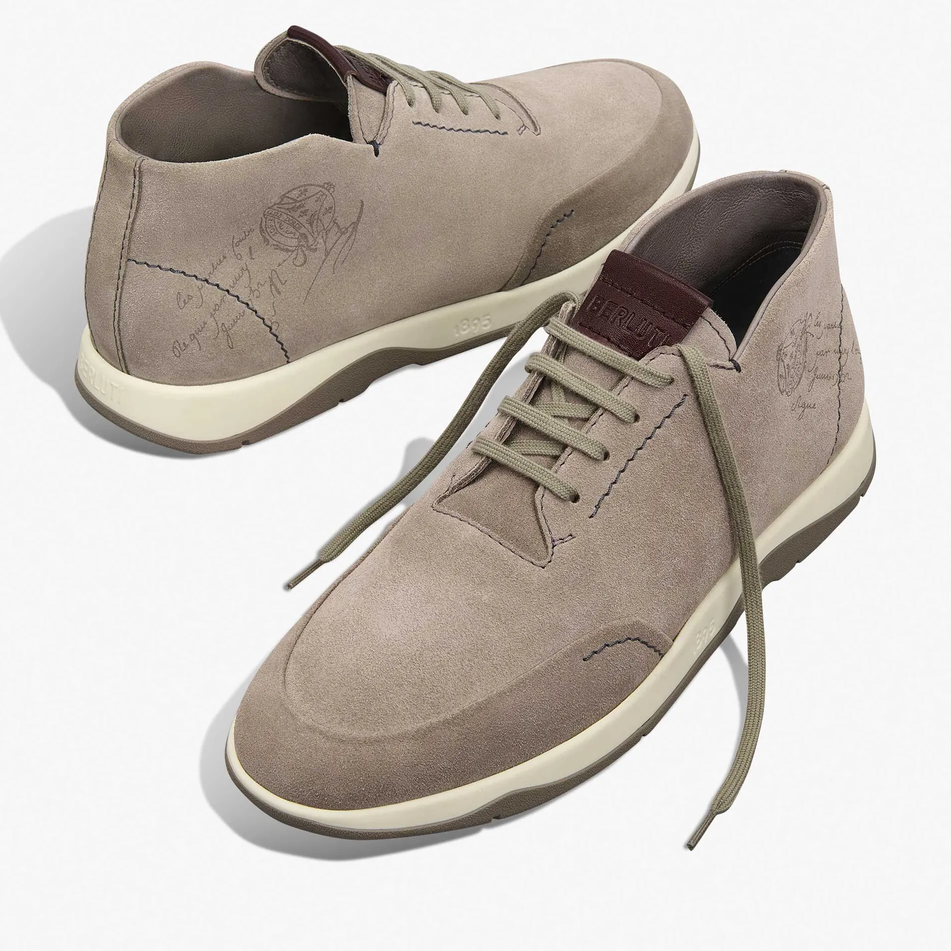 Berluti Derby Echapp&eacute;e En Veau Velours Scritto | Richelieus & Derbies | Bottines