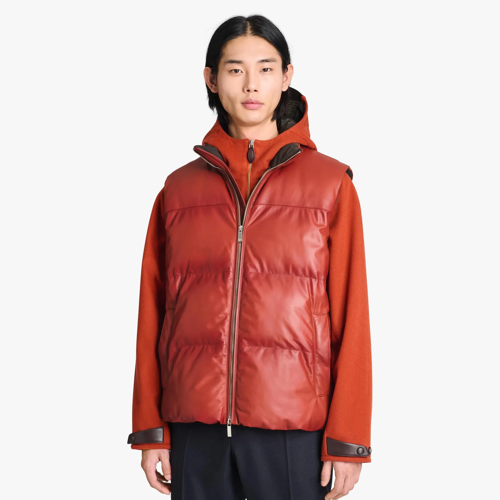 Berluti Doudoune Sans Manches En Cuir Patin&eacute; | Cuir