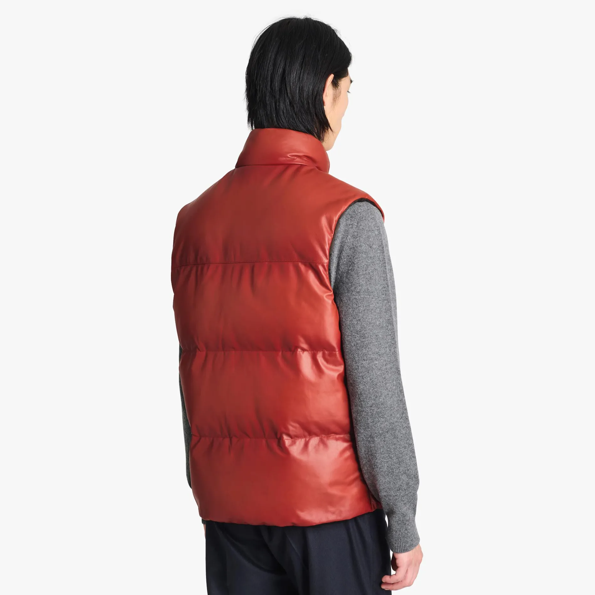Berluti Doudoune Sans Manches En Cuir Patin&eacute; | Cuir