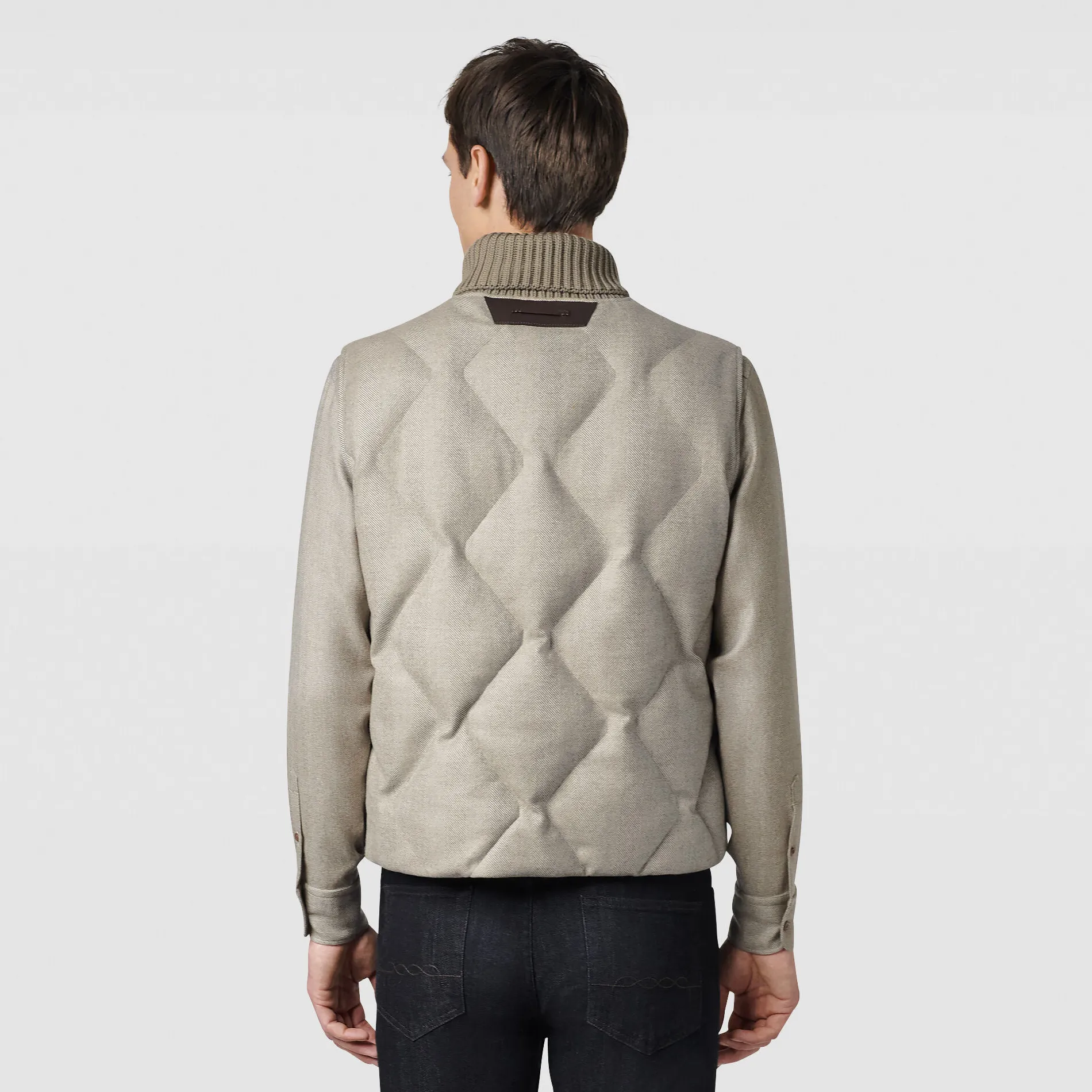 Berluti Doudoune Sans Manches en Laine &agrave; Chevrons | Manteaux & Blousons