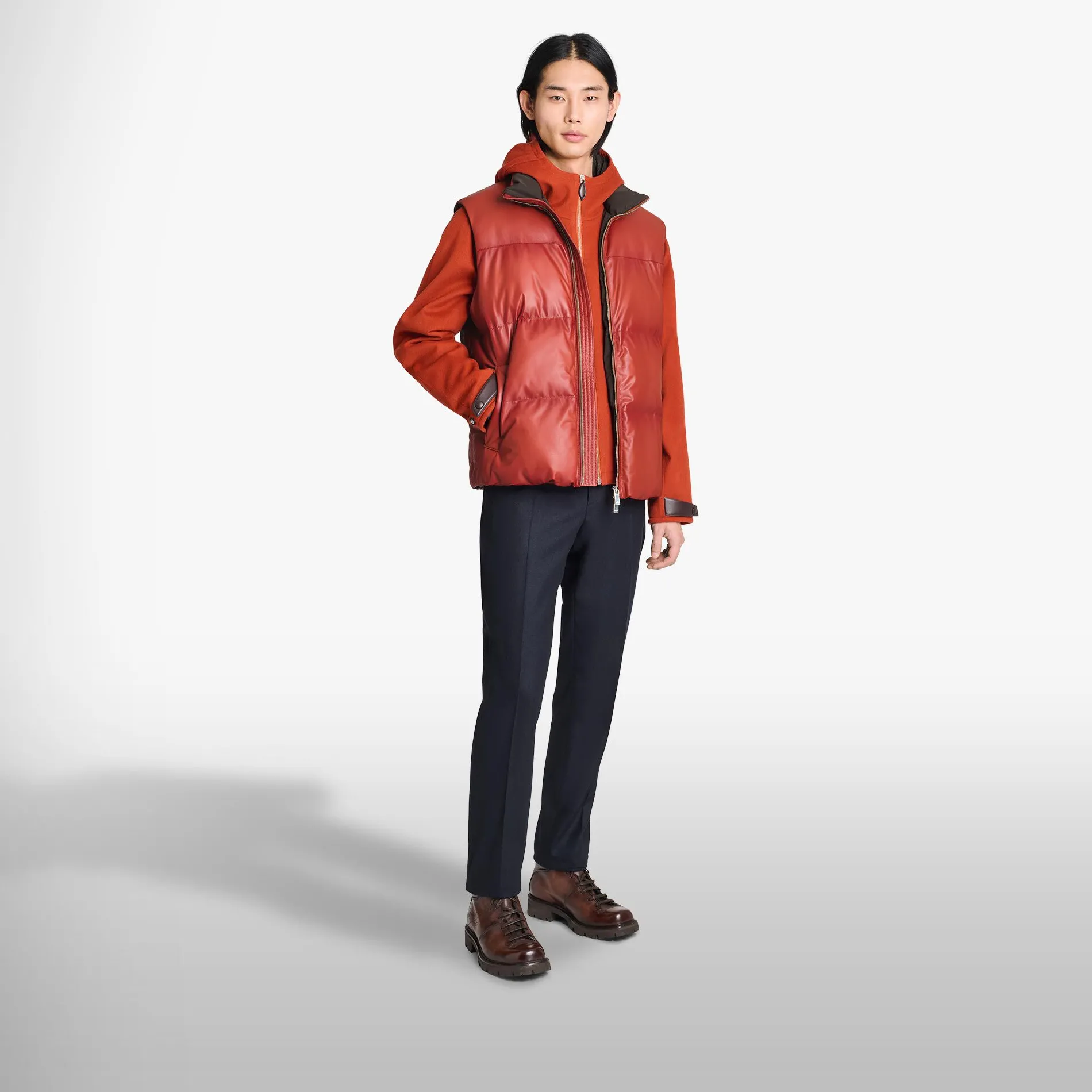 Berluti Doudoune Sans Manches En Cuir Patin&eacute; | Cuir