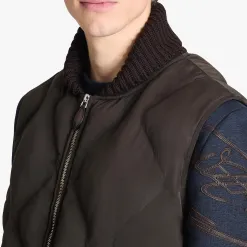 Berluti Doudoune Sans Manches En Nylon Matelass&eacute; Avec Col En Maille | Manteaux & Blousons