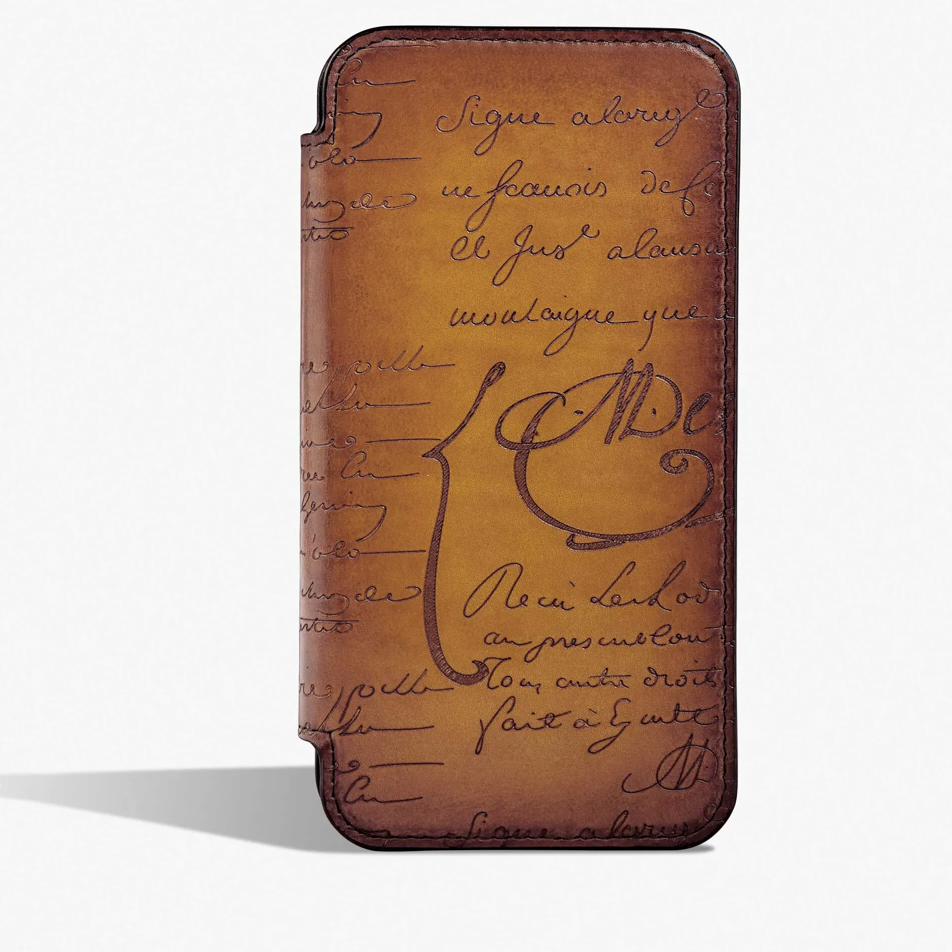 Berluti &Eacute;tui iPhone 15 Pro Folio En Cuir Scritto | Housses & Étuis | Objets, High-tech & Lifestyle