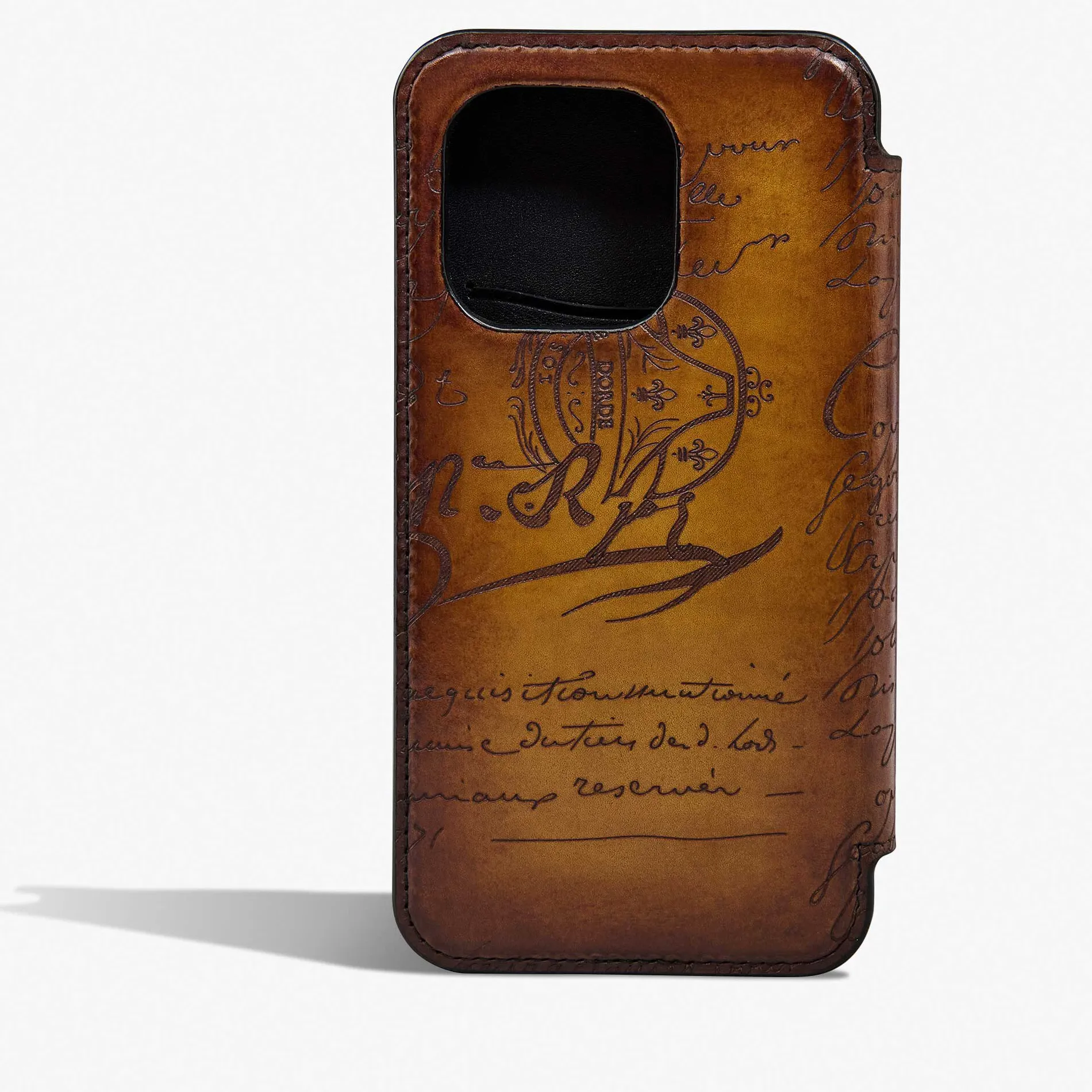 Berluti &Eacute;tui iPhone 15 Pro Folio En Cuir Scritto | Housses & Étuis | Objets, High-tech & Lifestyle