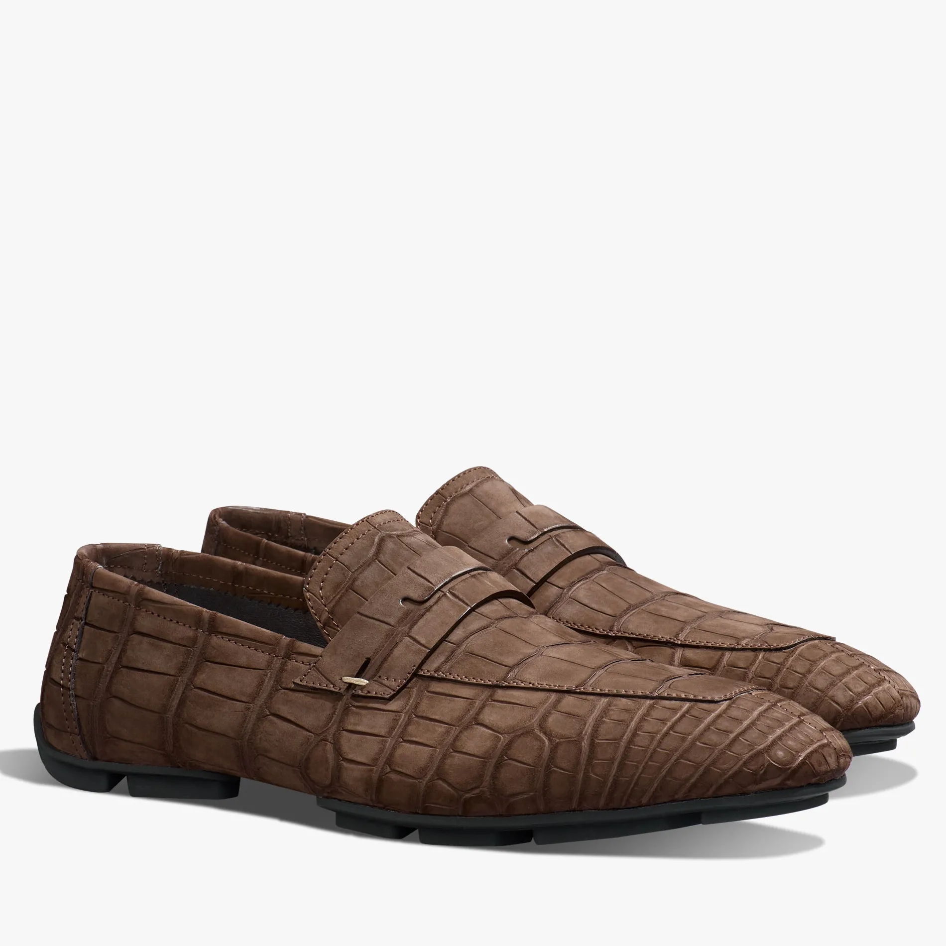 Berluti Mocassin Lorenzo Drive En Cuir d'Alligator Nubucké | Mocassins & Boucles