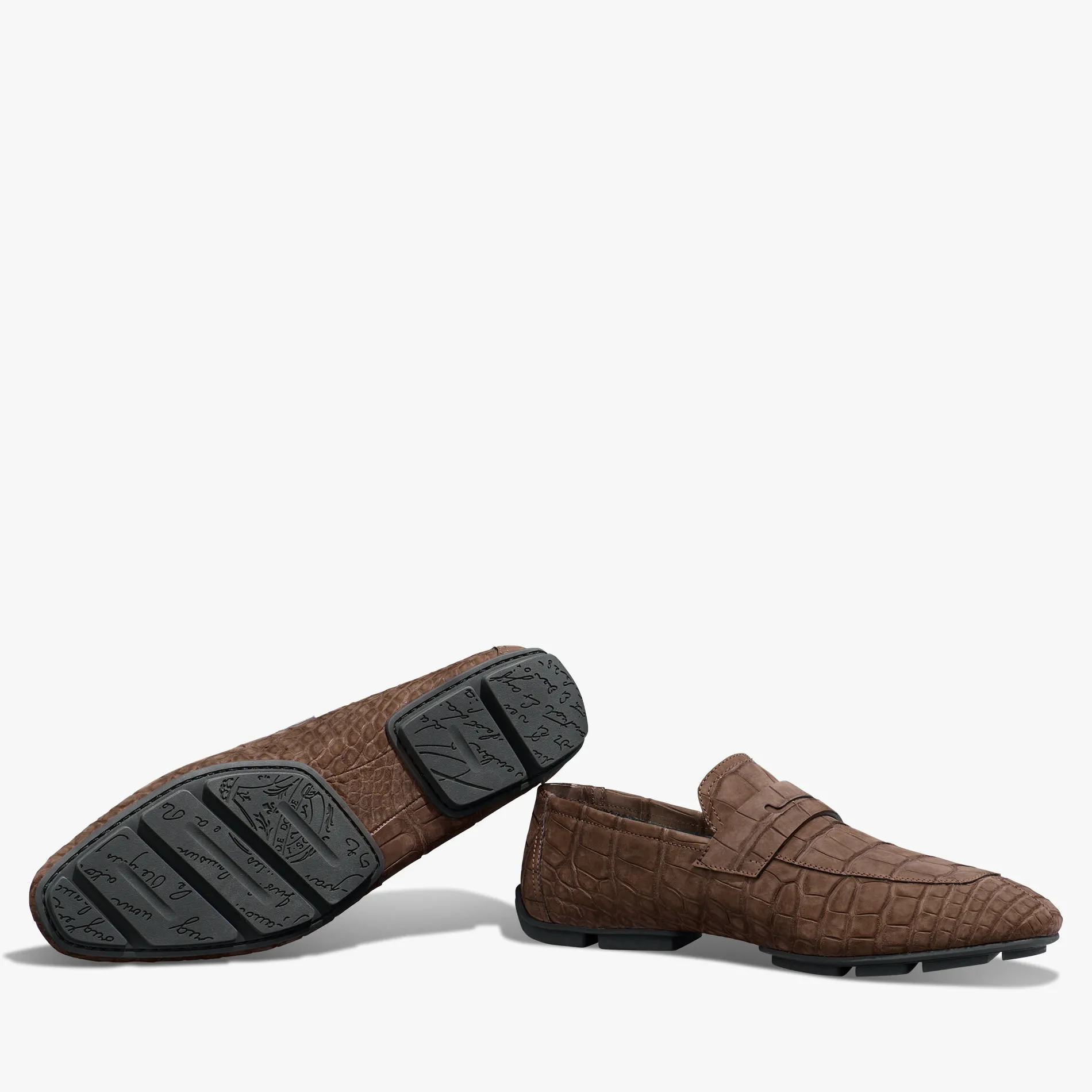 Berluti Mocassin Lorenzo Drive En Cuir d'Alligator Nubucké | Mocassins & Boucles